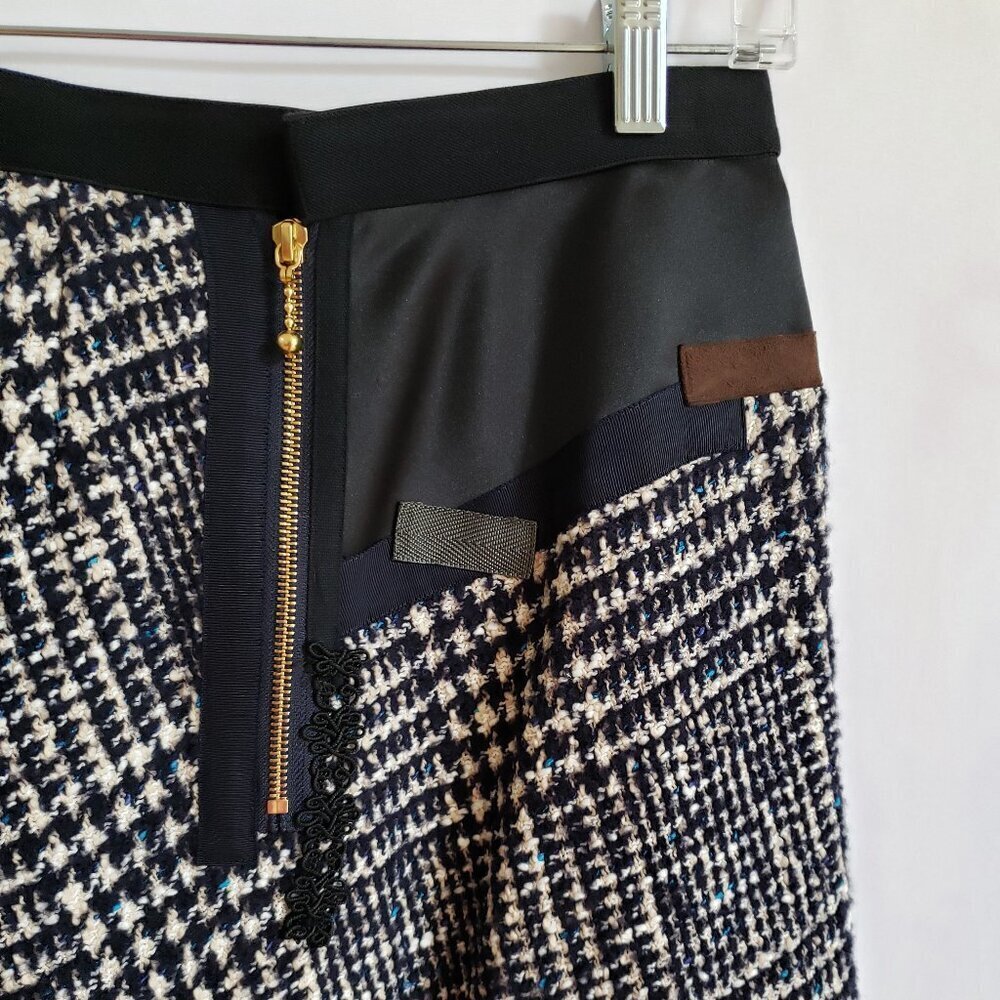 Kolor - Mixed Media Black, Brown, Tan, Blue Lined Skirt. Size 1 - Picture 7 of 14